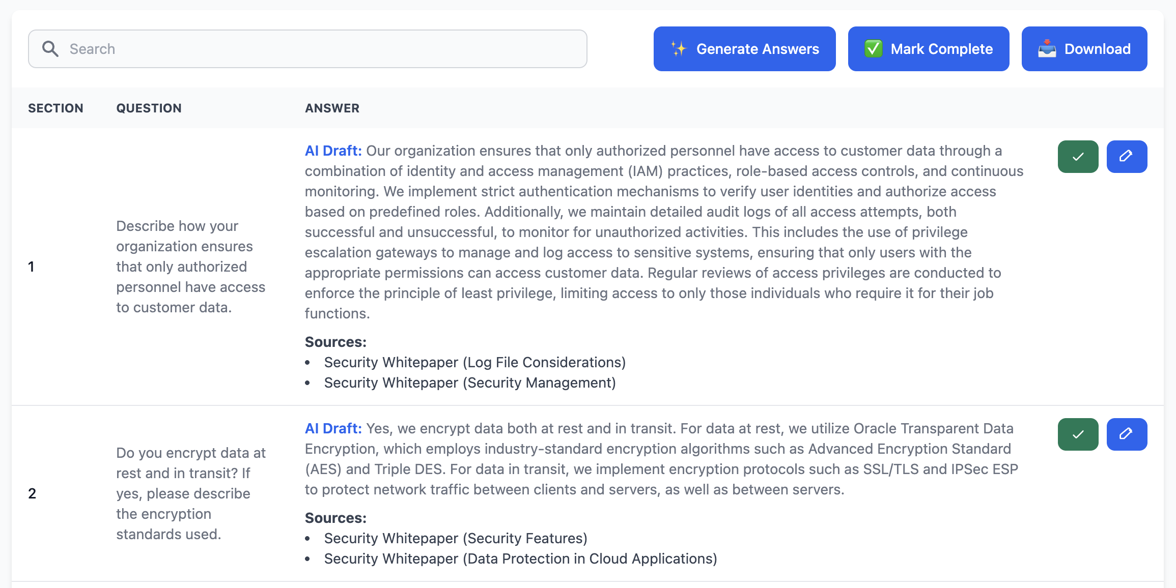 Winify AI Security Questionnaire Automation